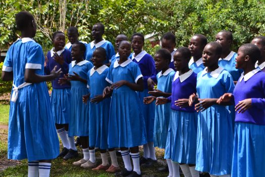 School girls dancing
