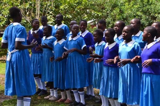 School girls dancing